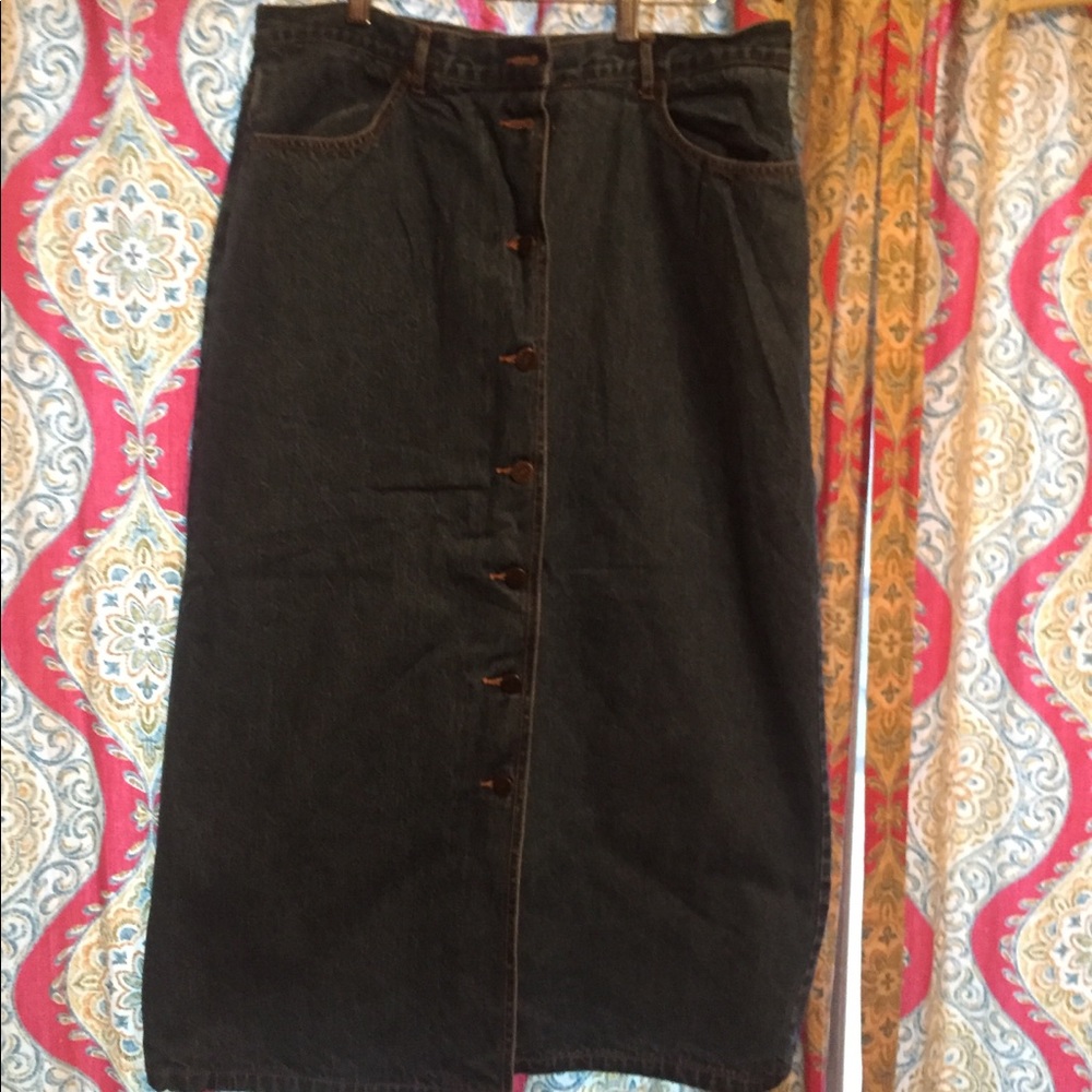 Lined denim skirt